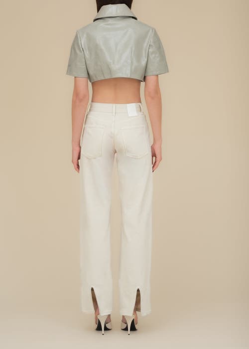 Contessa Mills Arcana Slim-fit Mid-rise Leather-trim Jeans In White