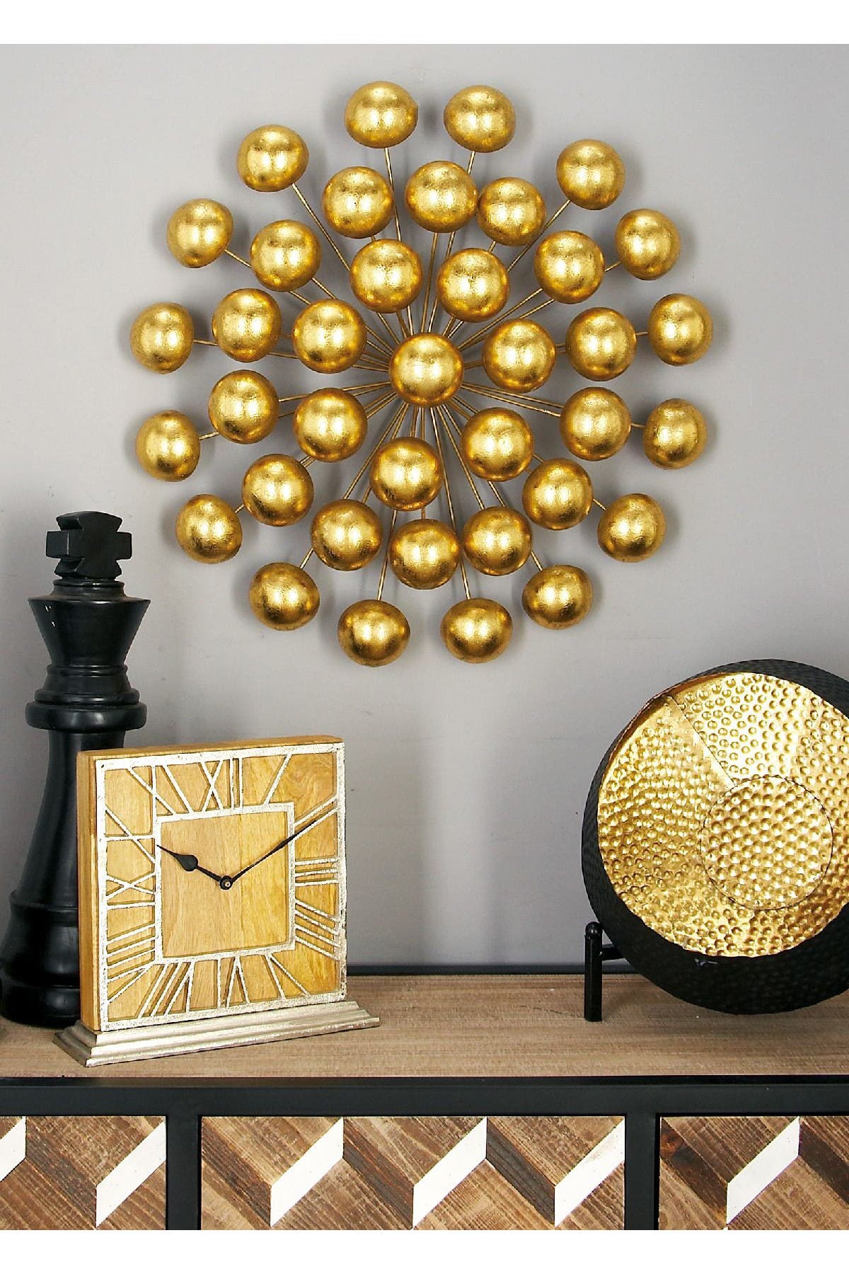 WILLOW ROW Gold/Iron Gray Modern Burst Wall Sculpture | Nordstromrack