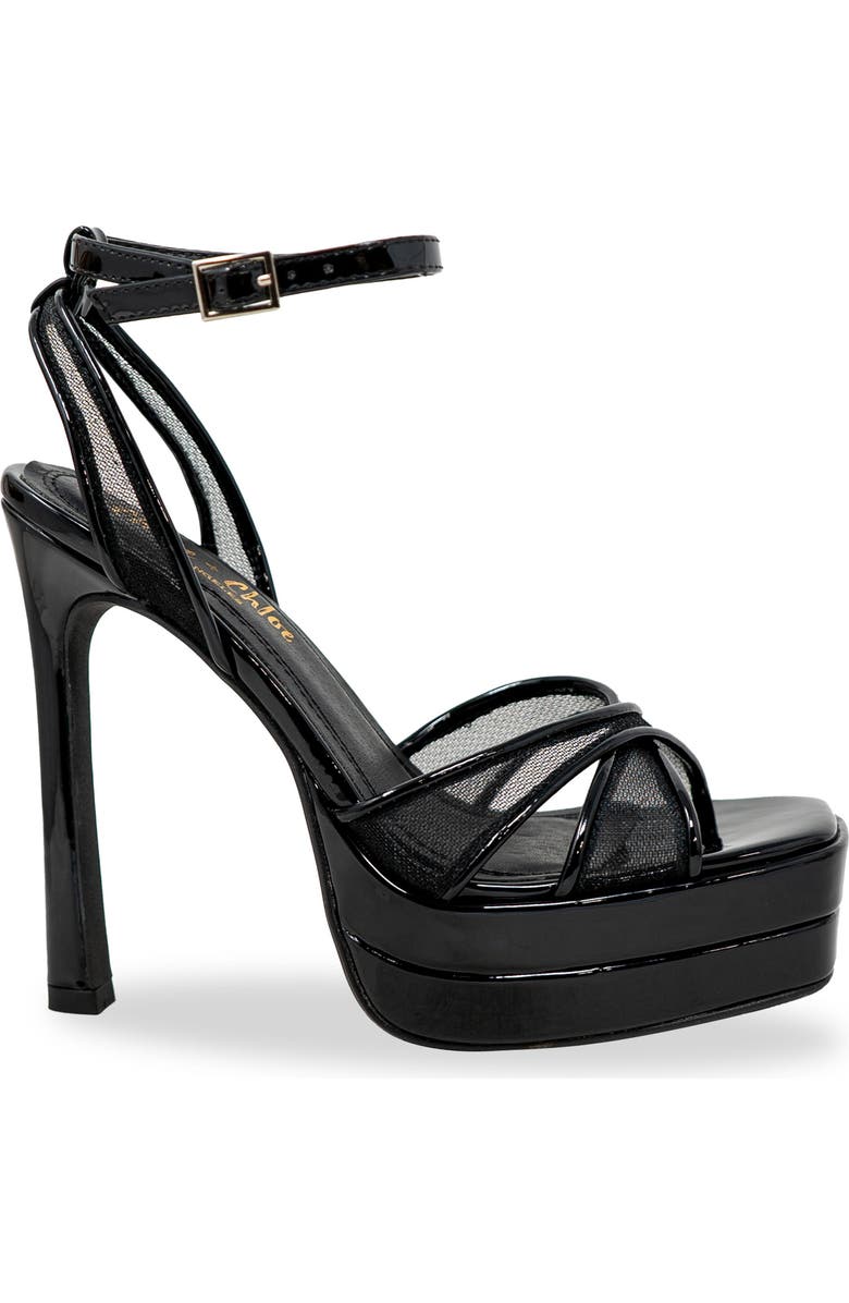 CHASE AND CHLOE Talsa Platform Sandal, Alternate, color, Black Patent