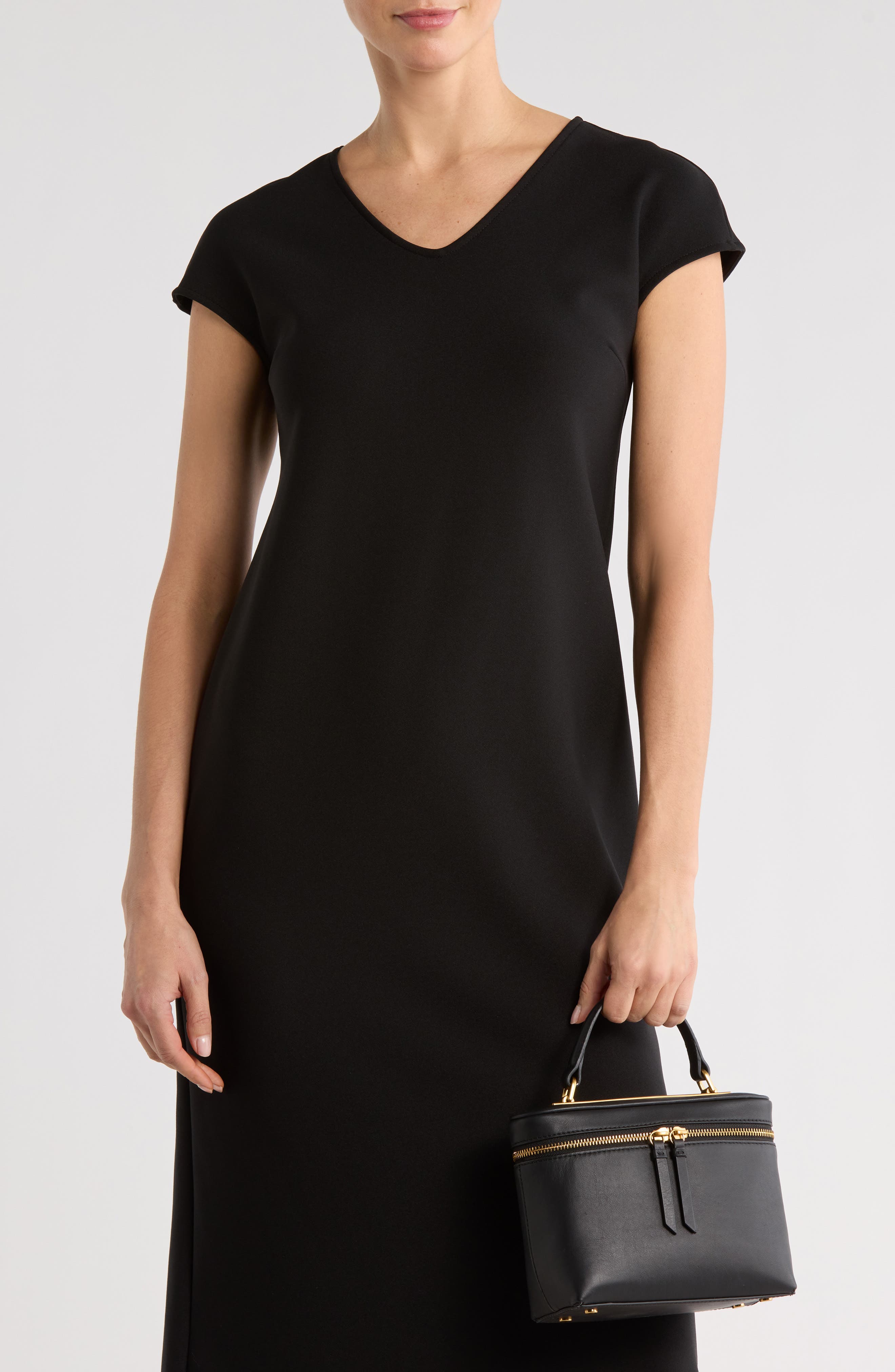 Ted Baker London Tia Top Handle Leather Bag, Alternate, color, Grainy Black/ Black