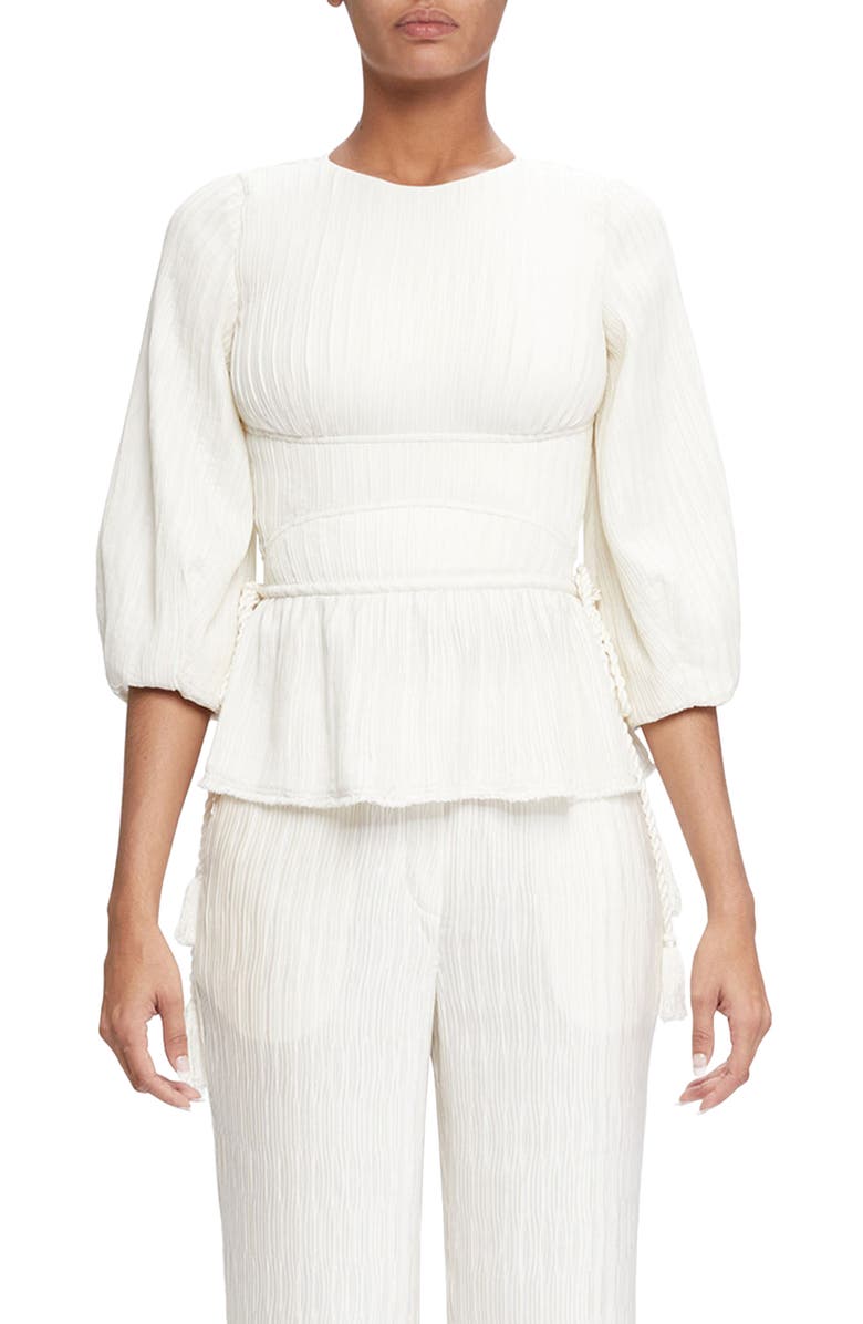 Simkhai Neda Pleated Peplum Top, Main, color,