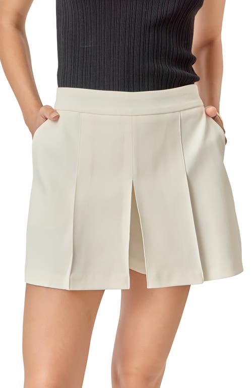 English Factory Pleated Twill Miniskort In Neutral