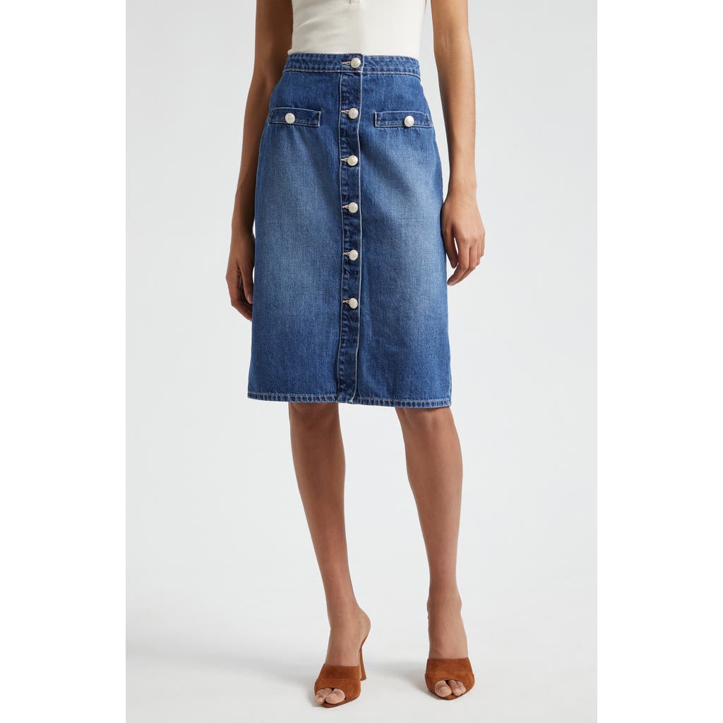 L Agence Landry Denim Skirt In Verdugo