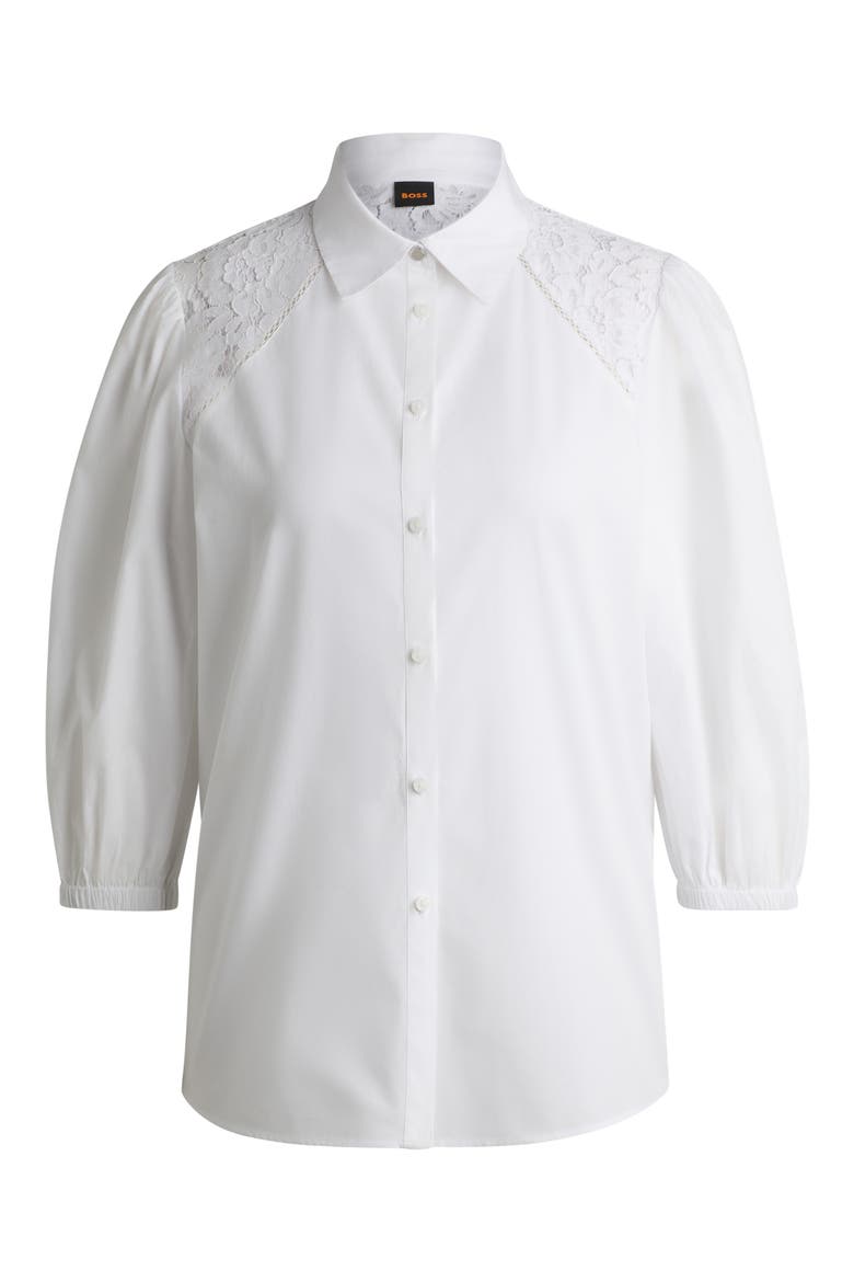 Brenda Cotton Button-Up Shirt, Alternate, color, WHT