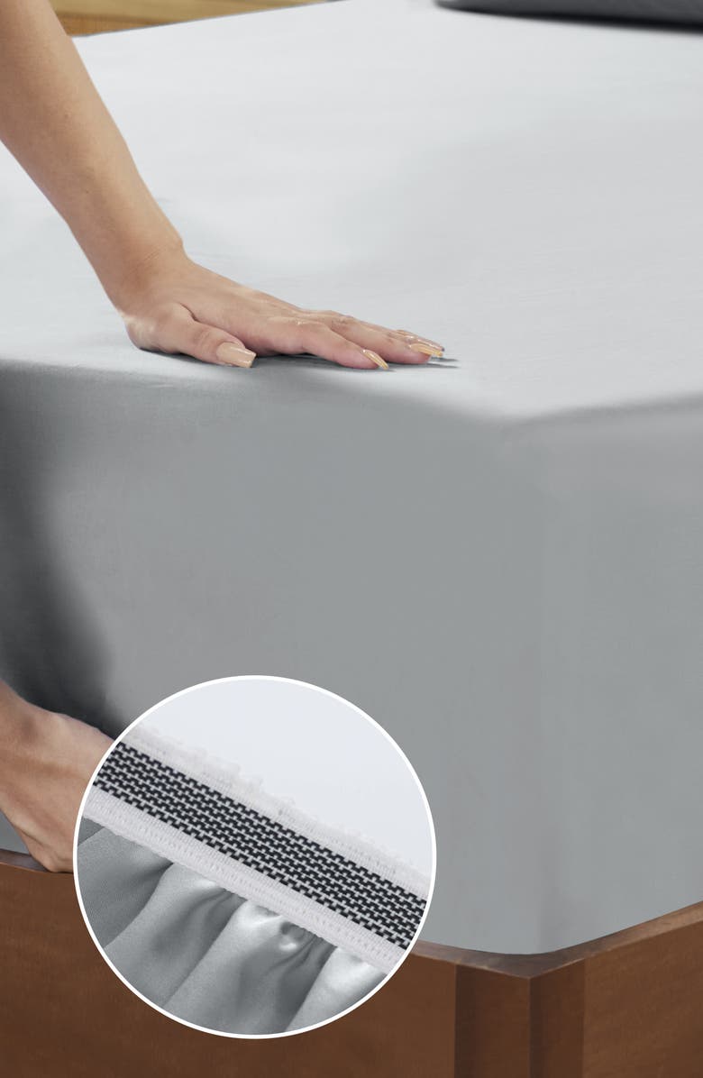 CALIFORNIA DESIGN DEN Grand Indulgence 1000 Thread Count 100% Cotton Sateen Sheet Set, Alternate, color, Light Grey