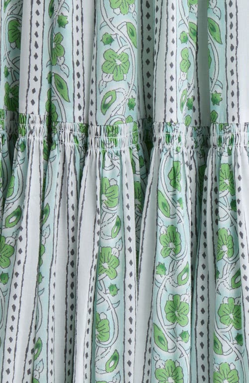 Alicia Bell Scarlett Tiered Cotton & Silk Cover-up Maxi Dress In Green