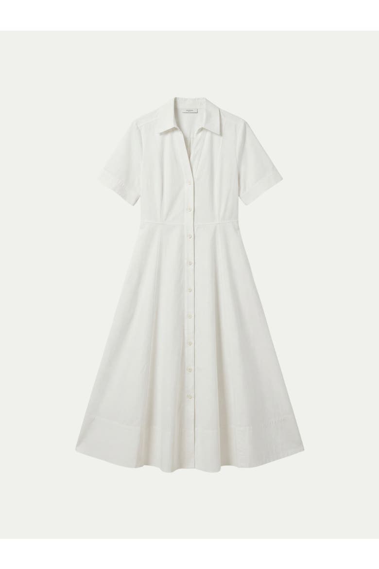 Utility Short Sleeve Organdie Midi Dress, Alternate, color, Ivory