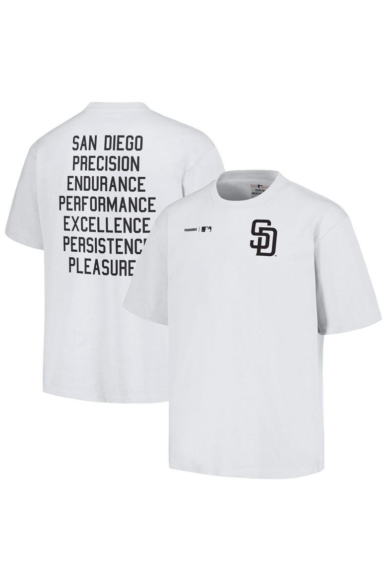 Men's PLEASURES  White San Diego Padres Precision T-Shirt, Main, color, White