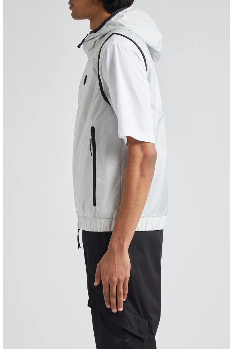 Vallese Water Repellent Hooded Vest, Alternate, color, GREY
