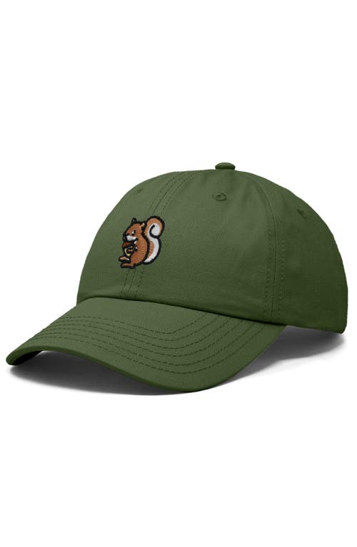Dalix Squirrel Embroidered Outdoor Cap In Olive