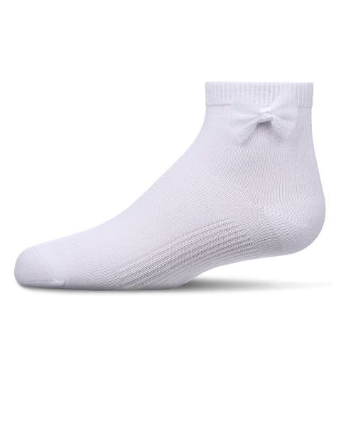 Kid's Bow-Trimmed Mercerized Cotton Rich Ankle Sock (Toddler, Little Kids, Big Kids)