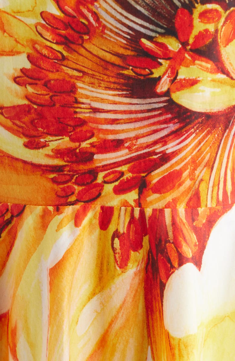 Elie Tahari The Ines Spring Meadow Floral Midi Dress, Alternate, color, Spring Meadow