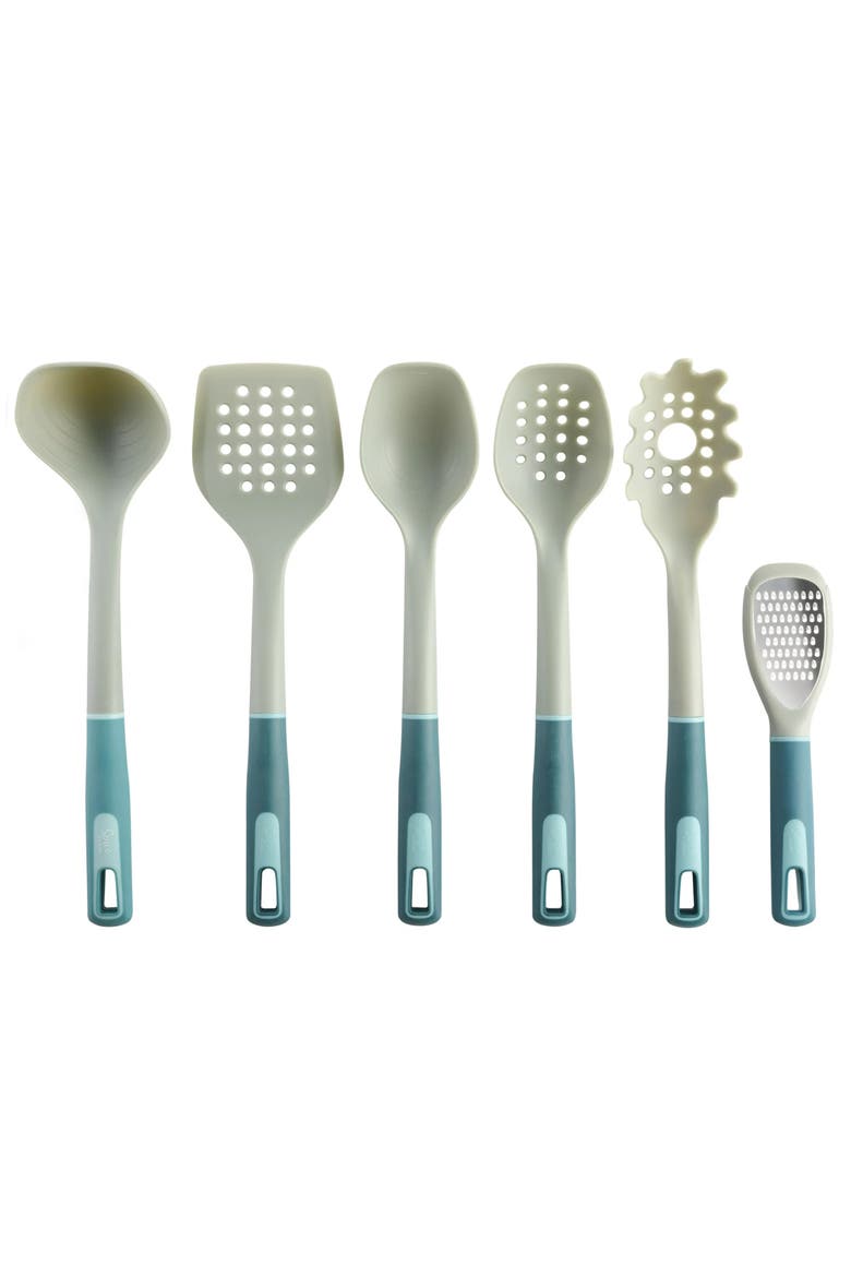 12 Piece Ceramic Crock and Kitchen Tool Set, Alternate, color, Off-White and Multi