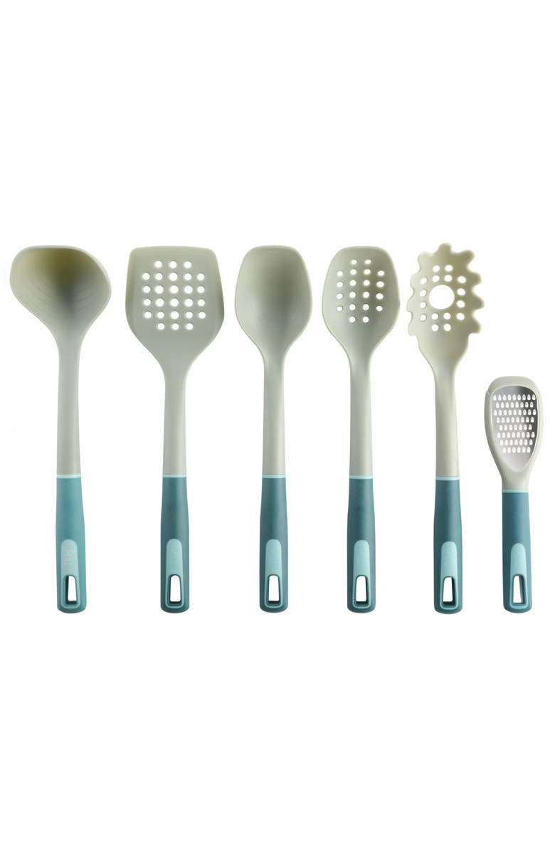 Spice By Tia Mowry 12 Piece Ceramic Crock and Kitchen Tool Set, Alternate, color, Off-White And Multi