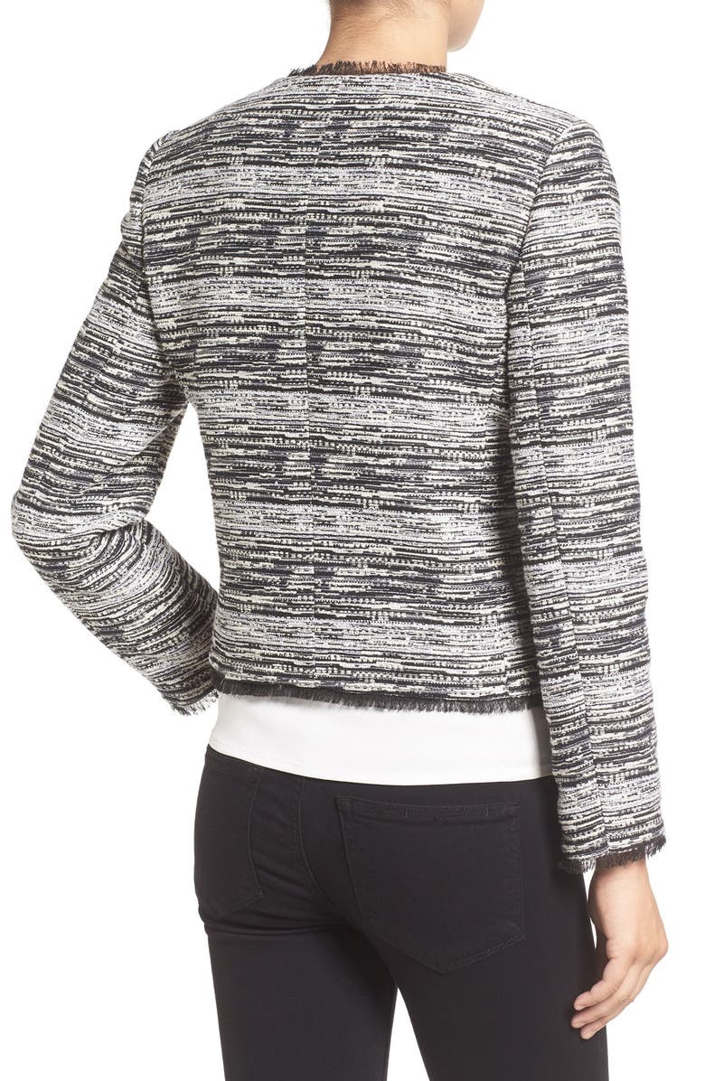 Ivanka Trump Collarless Tweed Jacket, Alternate, color, 