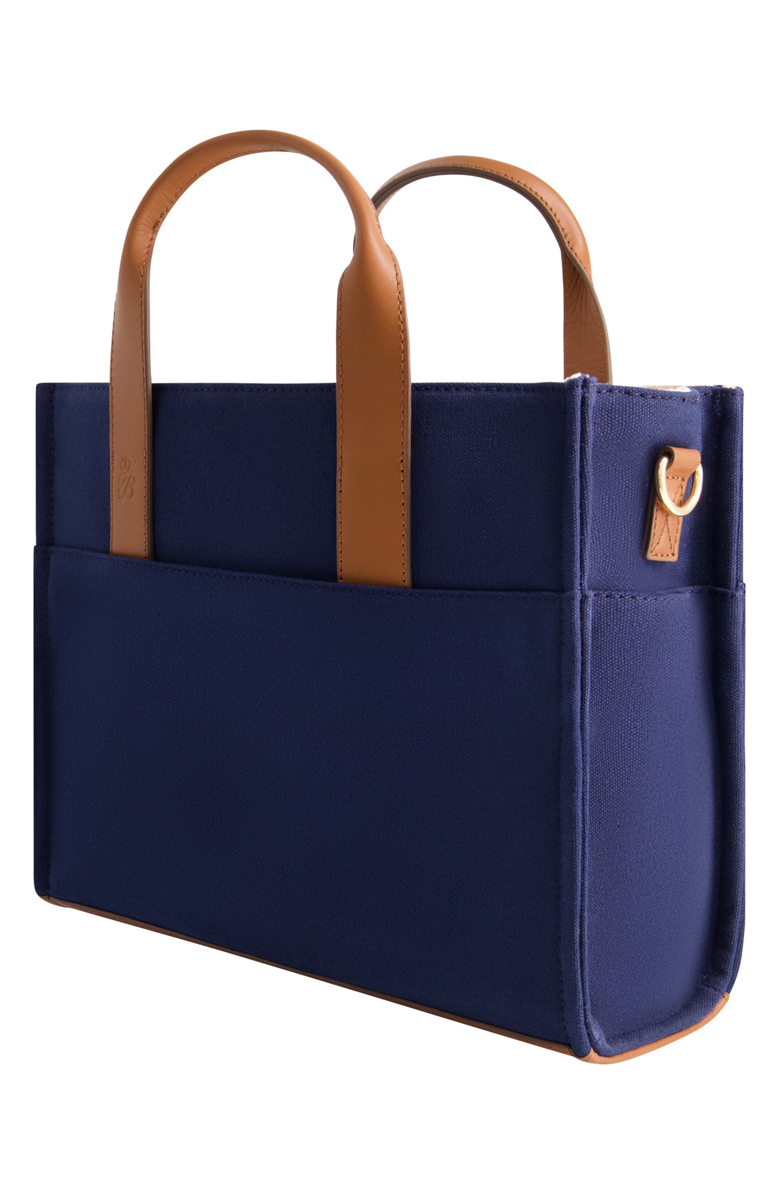 Tommy Bahama Canvas & Leather Trim Tote Bag, Alternate, color, Navy/ Tan