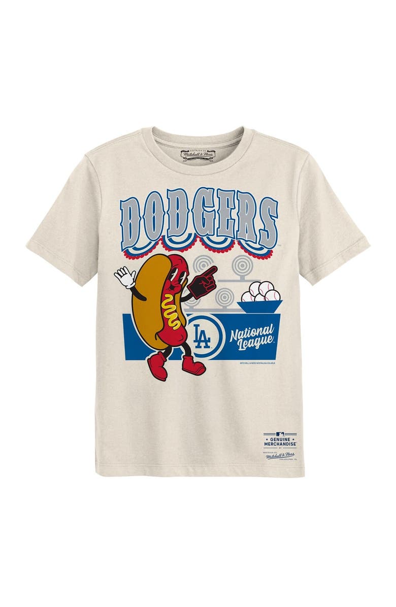 Mitchell & Ness Preschool Mitchell & Ness Cream Los Angeles Dodgers Step Back Up T-Shirt, Main, color, Cream