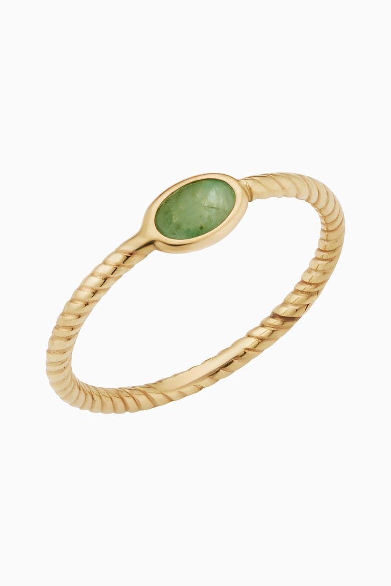 14K Gold Heritage Stack Ring, Main, color, Gold/Green