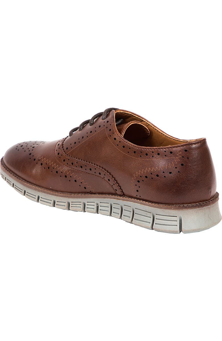 Deer Stags Benton Jr. Classic Lace-Up Wingtip Hybrid Sneaker Dress Comfort Oxford, Alternate, color, Brown/Grey