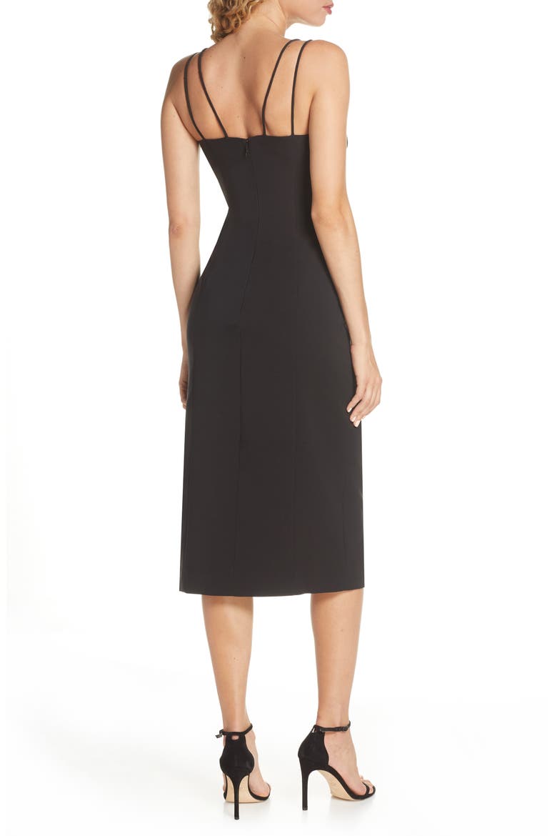 Victoria Dual Strap Midi Dress, Alternate, color, BLACK