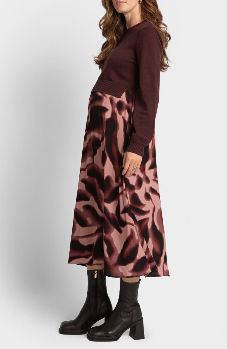 Seraphine Midi Dress & Sweater Maternity/Nursing Set, Alternate, color, 
