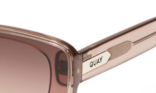 Quay Vibe Check 35mm Gradient Small Square Sunglasses In Doe/brown Fawn