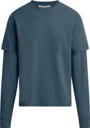 Hudson Jeans Hybrid Layered Long Sleeve Cotton T-Shirt