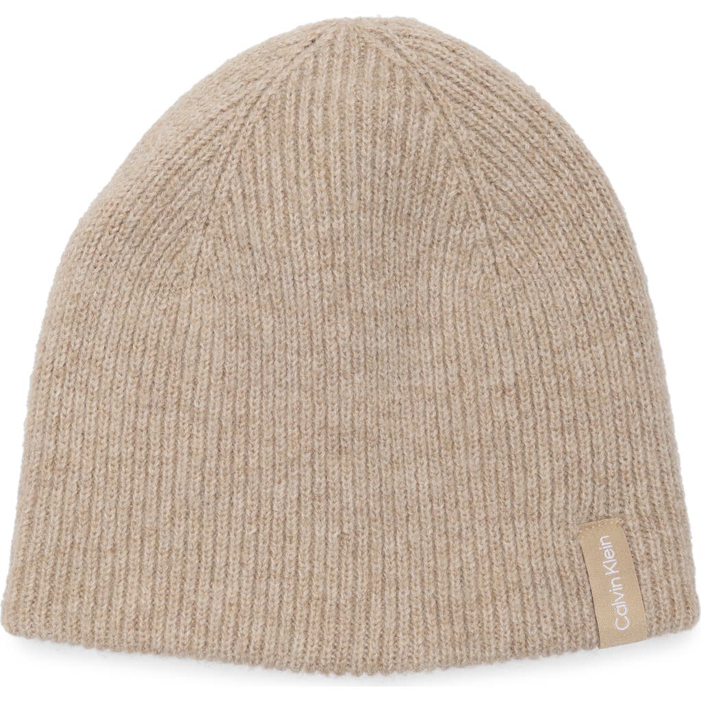 Calvin Klein Reversible Color Pop Beanie In Brown