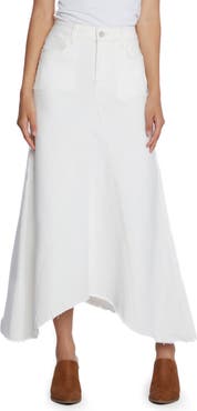 Wash Lab Denim Selma Pieced Asymmetric Denim Maxi Skirt