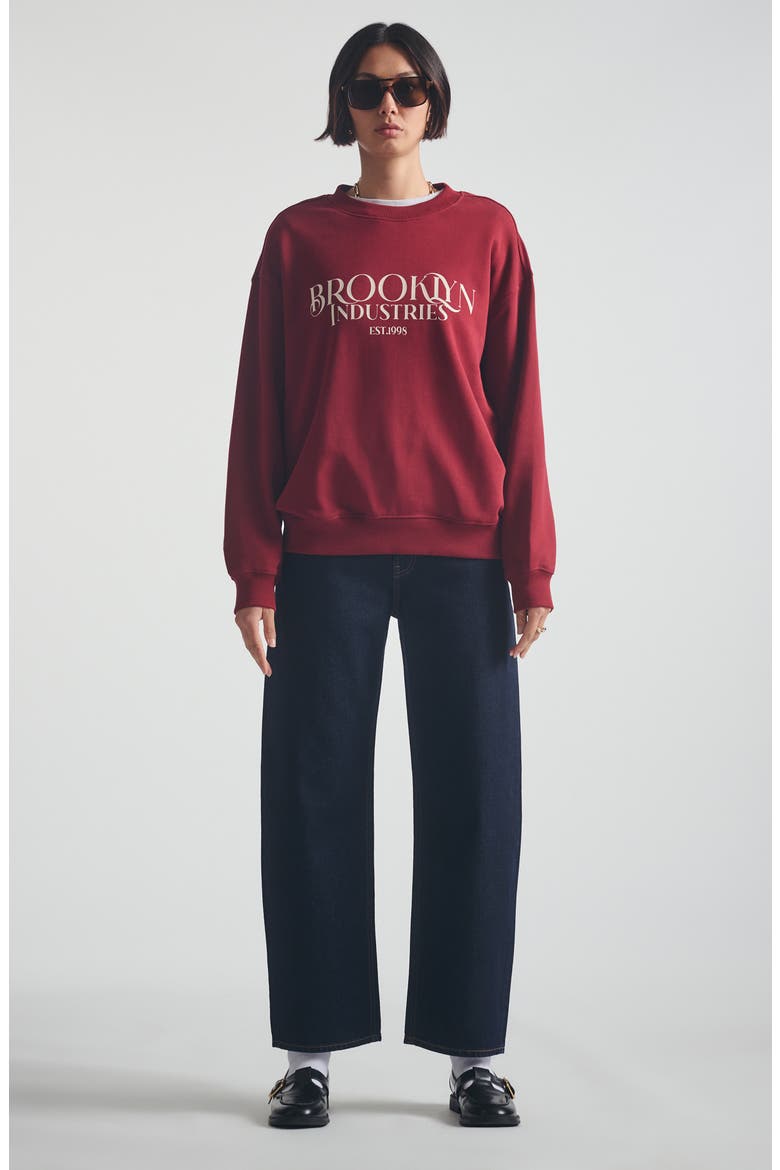 Logo Crewneck Sweatshirt, Alternate, color, BIKING RED