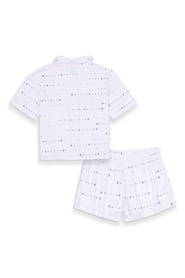 Kids' Logo Print Two-Piece Pajamas, Alternate, color, WHITE CK SCRAMBLE