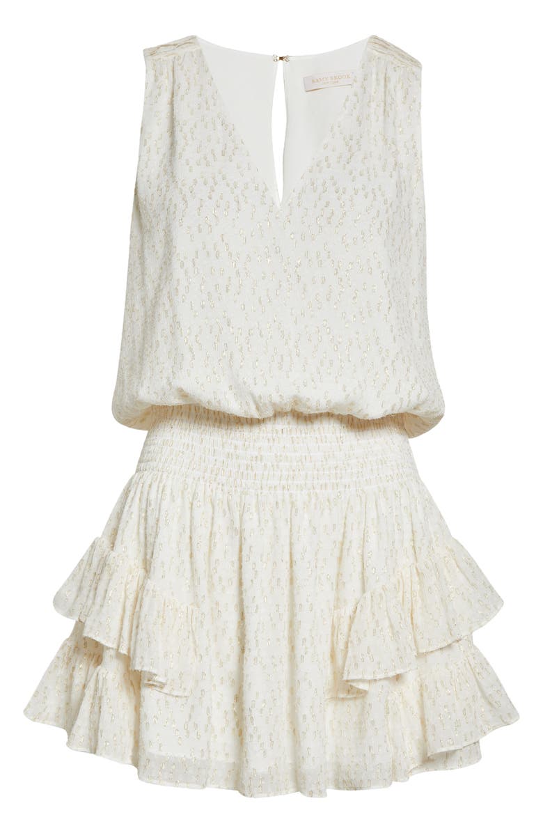 Ramy Brook Garrett Metallic Clip Dot Layered Ruffle Dress, Alternate, color, 