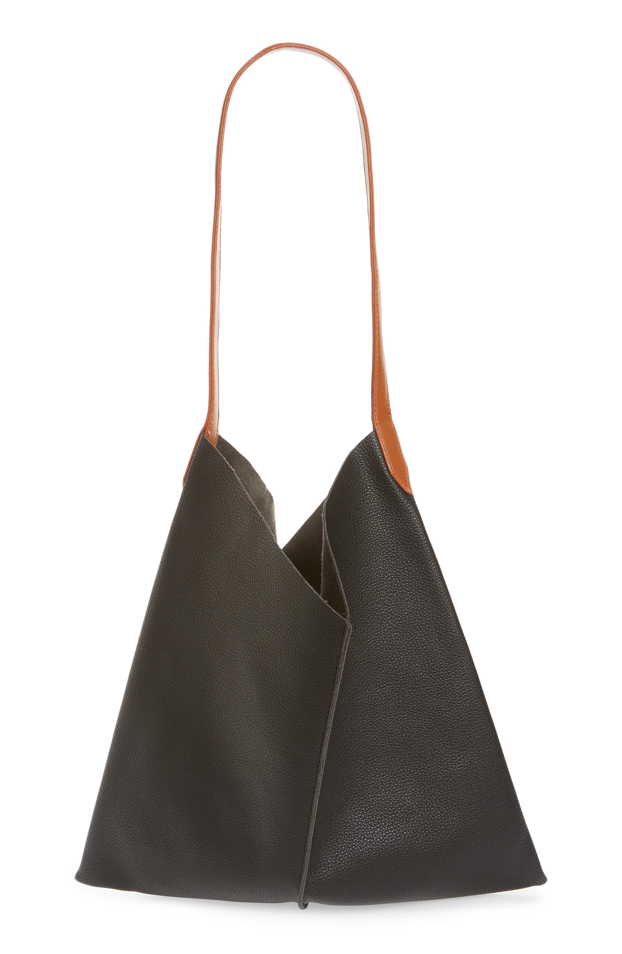 BP. Center Seam Faux Leather Tote, Alternate, color, 