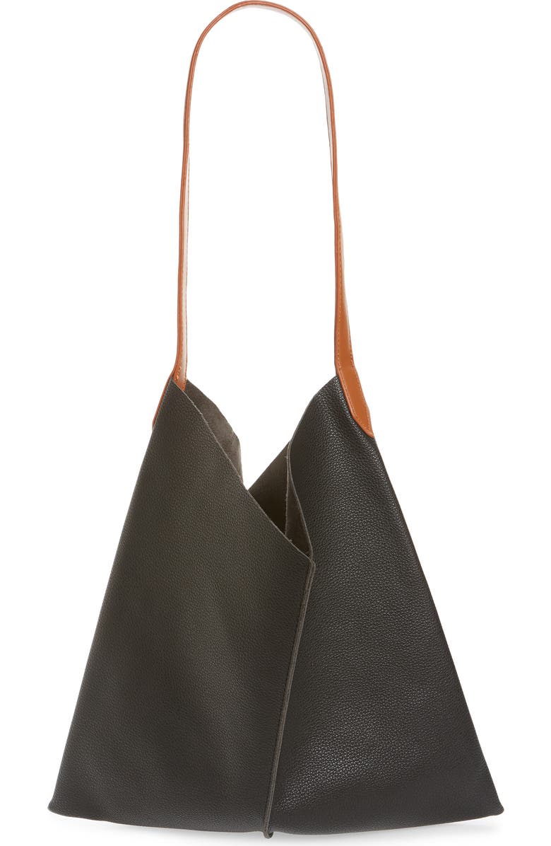 BP. Center Seam Faux Leather Tote, Alternate, color,