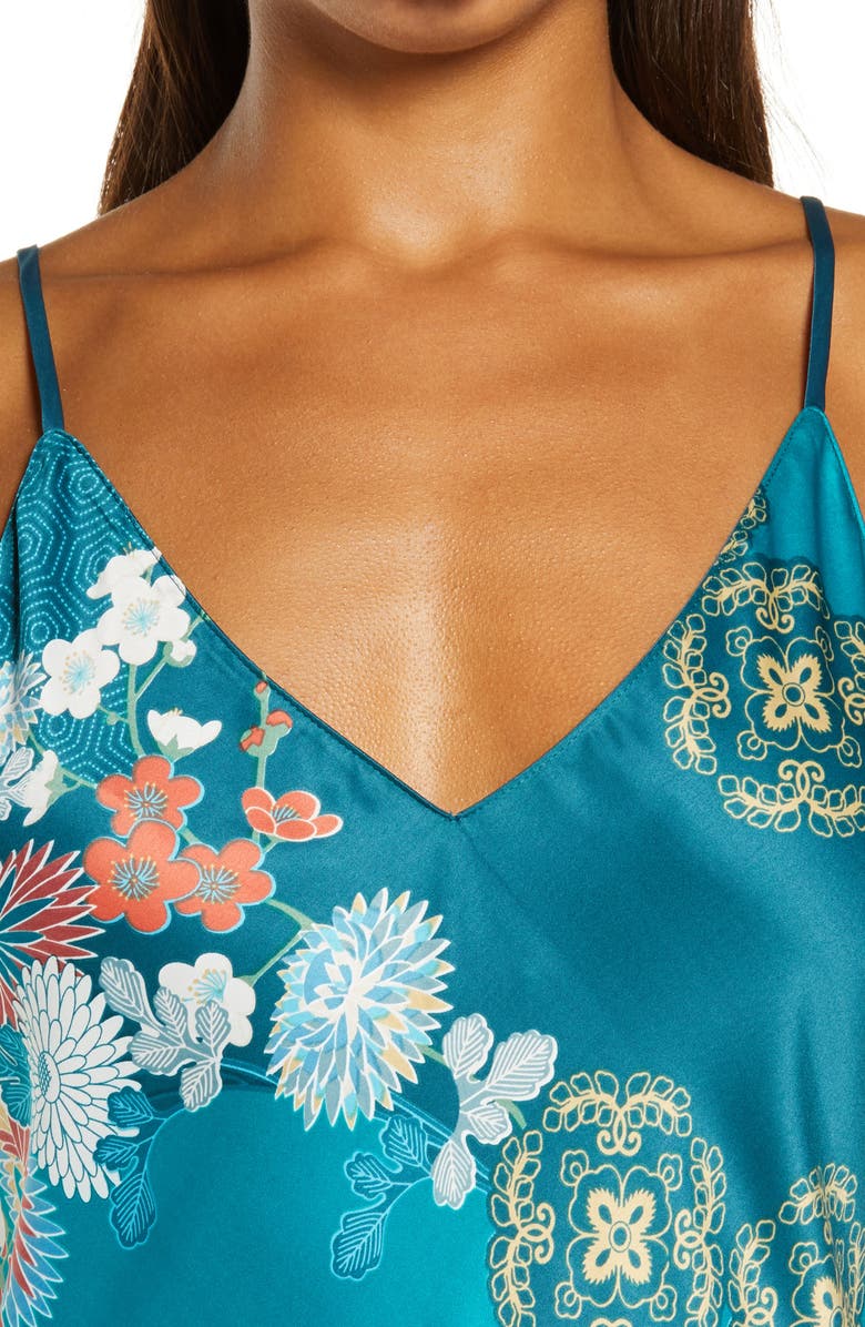 Natori Medallion Print Satin Chemise, Alternate, color, 