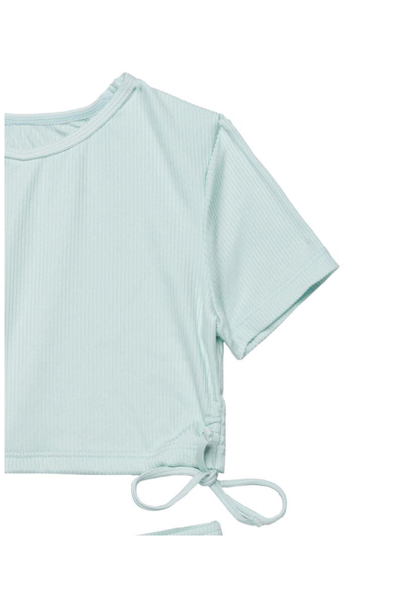 Freya Rib Short Sleeve Side Tie Swim Set, Alternate, color, Light-Green