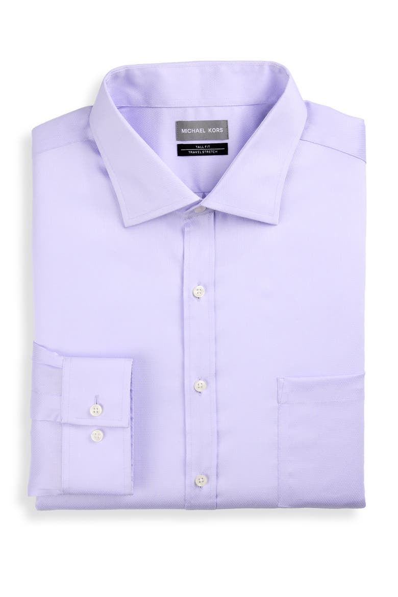 Big & Tall Non-Iron Solid Dress Shirt, Main, color, PURPLE