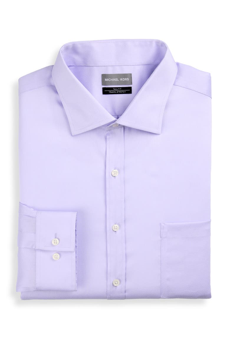 Michael Kors Big & Tall Non-Iron Solid Dress Shirt, Main, color, Purple
