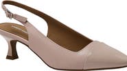 Lands' End Leather Slingback Cap Toe Kitten Heels