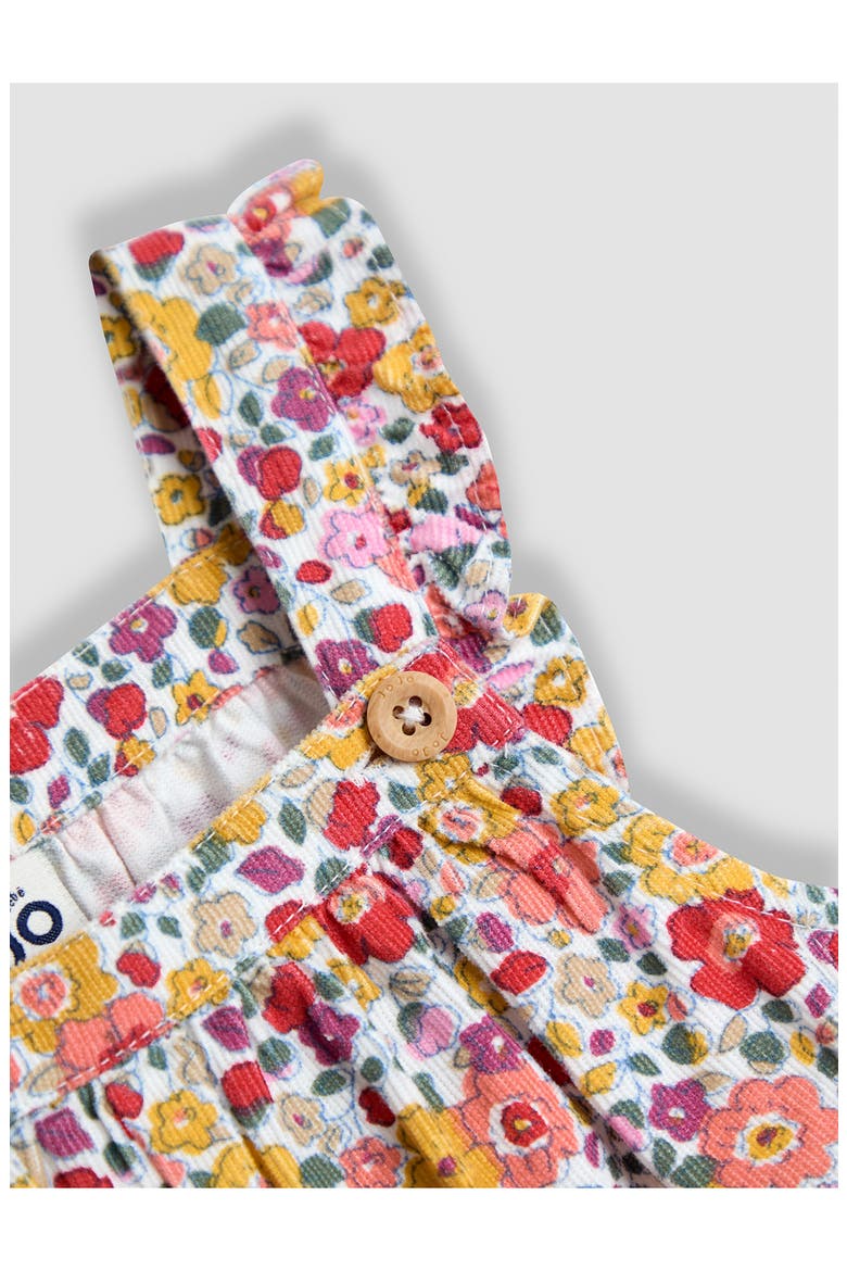 T-Shirt & Floral Corduroy Overalls Set, Alternate, color, RUST