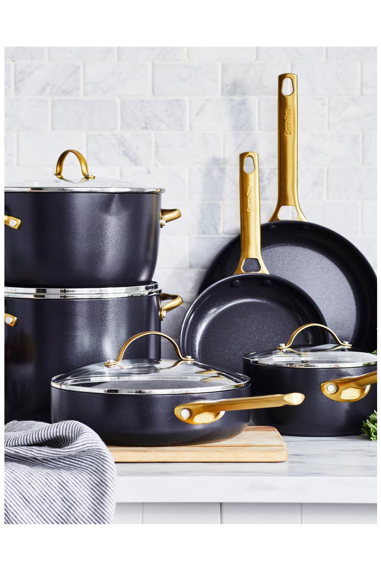 Reserve 10-Piece Ceramic Nonstick Cookware Set, Alternate, color, BLACK