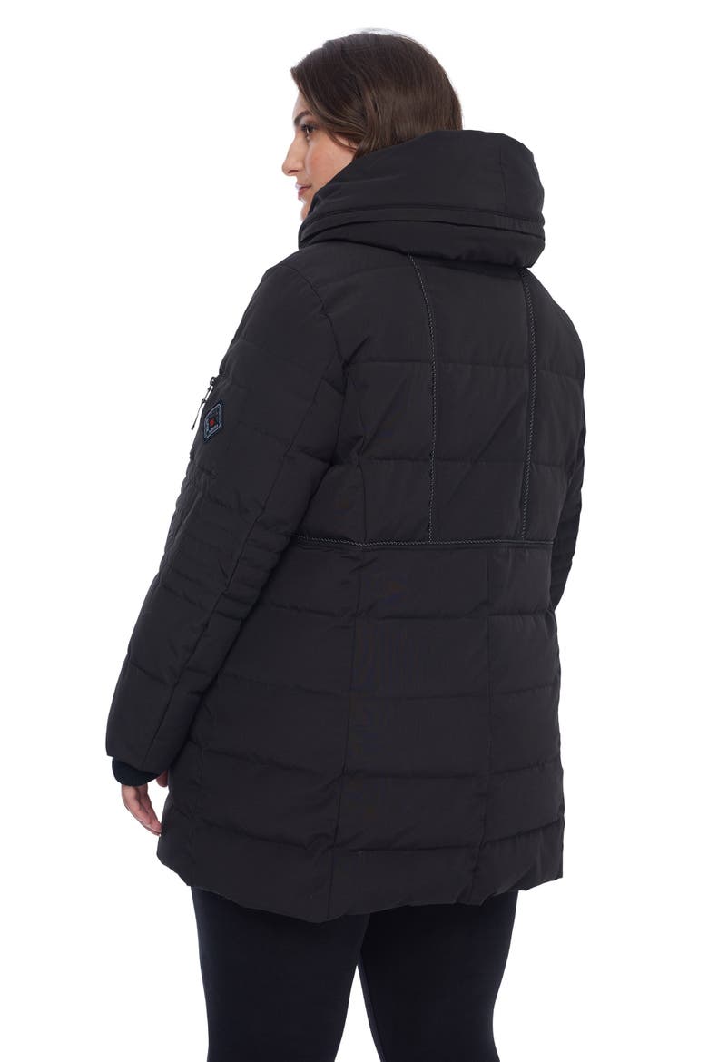 KOOTNEY PLUS SIZE - Vegan Down Mid-Length Parka Coat, Alternate, color, BLACK