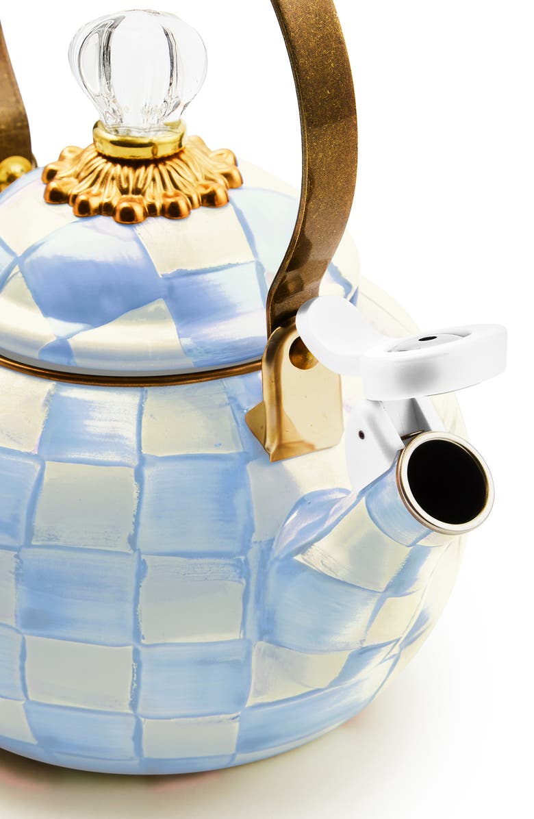 MACKENZIE CHILDS Sky Check Whistling Tea Kettle, Alternate, color, Sky Check