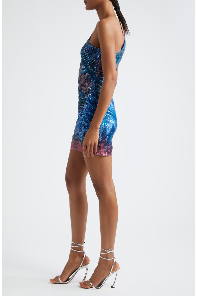 Kathreen Sequin Chevron One-Shoulder Minidress, Alternate, color, BLUE CHEVRON