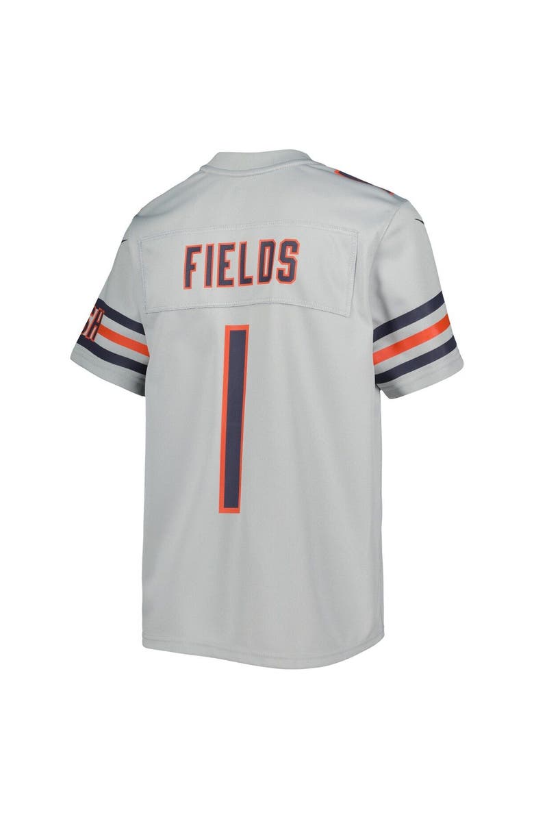 Nike Youth Nike Justin Fields Gray Chicago Bears Inverted Game Jersey, Alternate, color, 