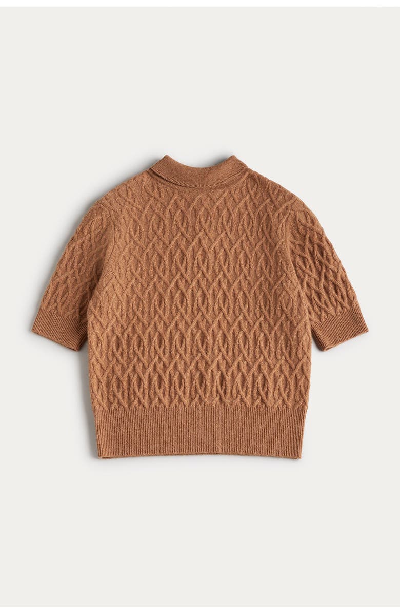 NAKED CASHMERE Cableknit Mock Neck, Alternate, color, Haystack