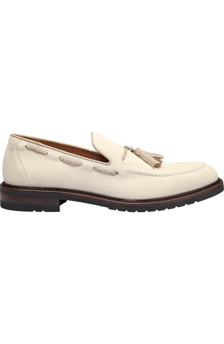 Johnston & Murphy Hartford Tassel Loafer, Alternate, color, Ivory Italian Suede