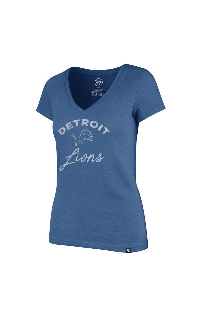 '47 Women's '47 Blue Detroit Lions Avery Scrum V-Neck T-Shirt, Alternate, color, 