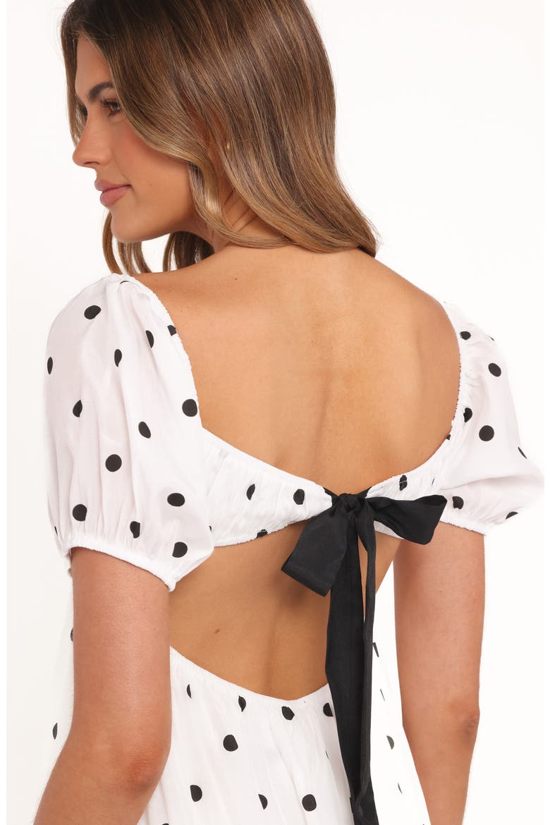 Mona Polka Dot Babydoll Minidress, Alternate, color, BLACK POLKA