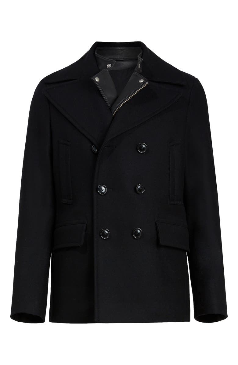 AllSaints Altair Wool Blend Peacoat, Alternate, color,